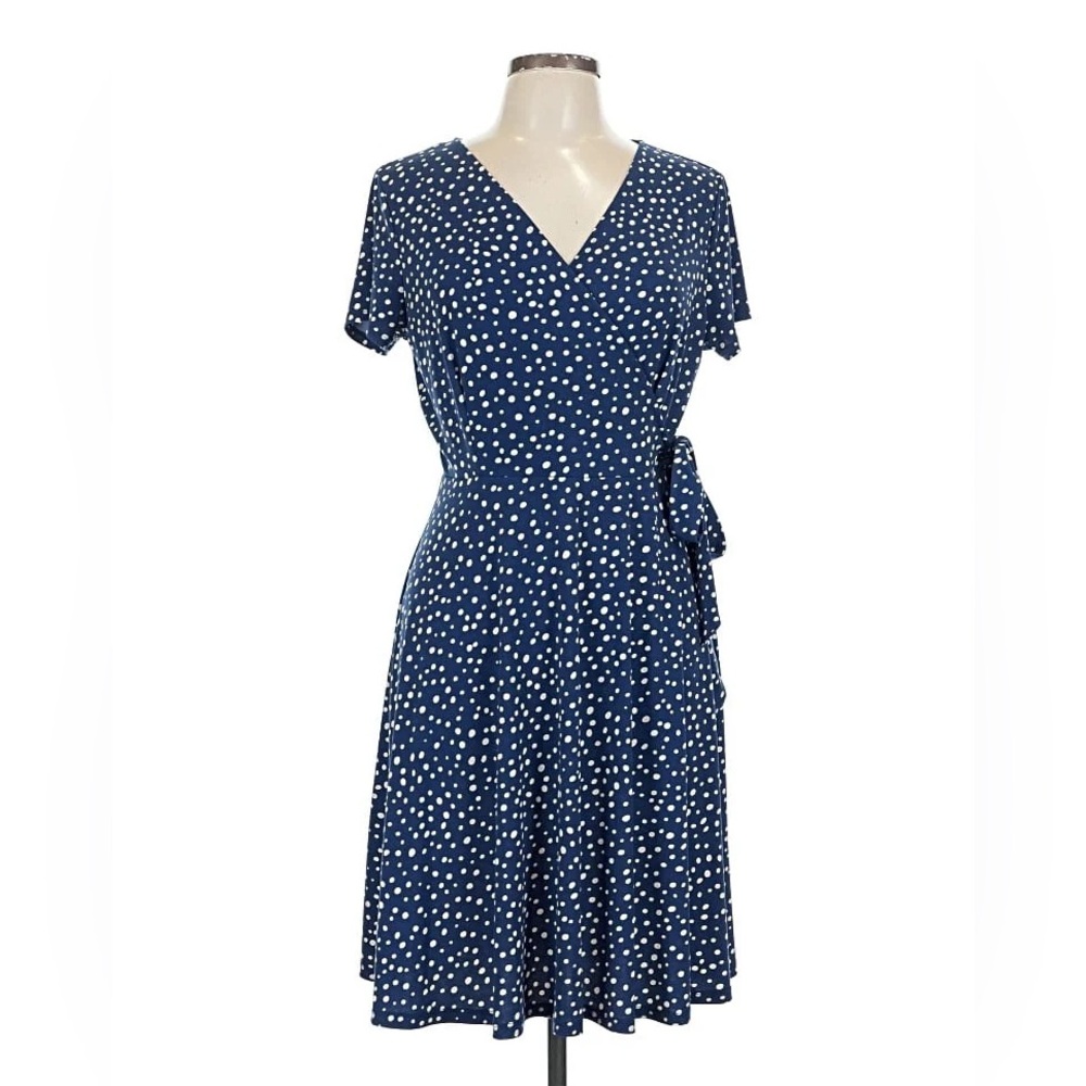 Kaileigh mock wrap knee length sun dress sz M